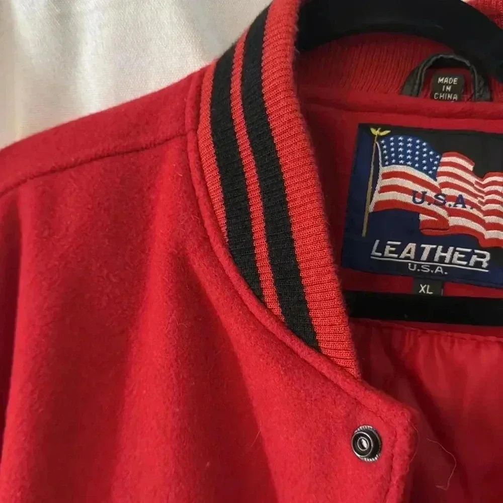 Vintage Red and Black Varsity Jacket XL – Bold & Classic! - Picture 8 of 8